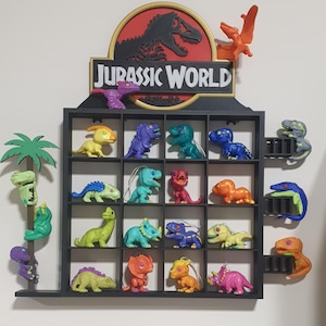 Scaffale per Kinder Joy Jurassic World mini statuette Funko Pop