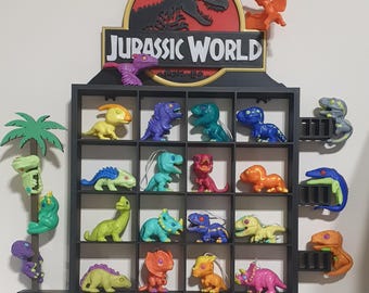 Shelf for kinder joy Jurassic World mini funko pop figurines
