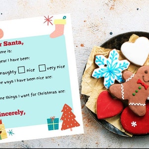 Letter to Santa, Child's letter to Santa, Easy to print santa letter, child Christmas letter to Santa image 1