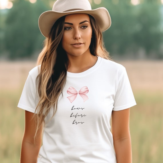 Cute Bow T-shirt, Coquette T-shirt for Her, Funny Bow Tee, Cute Pink Bow,  Pink Bow Tshirt, Coquette Tee 