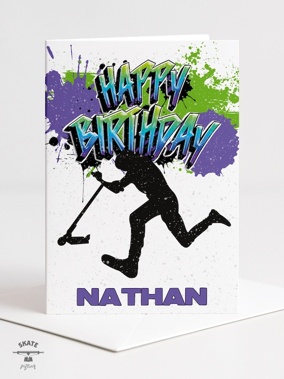 Coole Geburtstagskarte Zum 6. Geburtstag Für Jungen – Mit Skateboard-Design, Geprägt & Umweltfreundlich