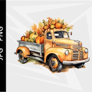 Fall Colors, Rustic Truck, Farm Truck, Pumpkins, Sublimation design, Digital download png,jpg Instant DIGITAL ONLY.