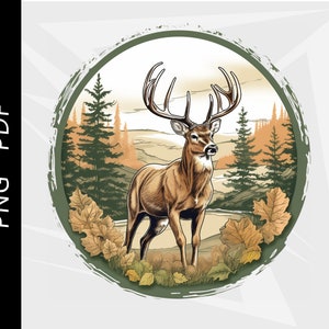 Deer Vector, deer decoration, sublimation, deer hunting, deer shirt design
