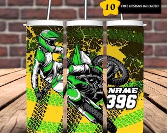 Motocross Racing Tumbler Design, MX Dirt Bike (digital PNG-nedladdning)