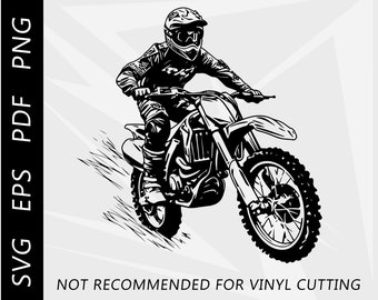 モトクロスバイクのクリップアート、MXシャツのデザイン（SVG、EPS、PDF、PNGデジタルダウンロード）