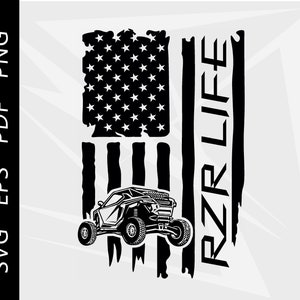 RZR Life American Flag Clipart (svg eps png pdf) (Digital Download)