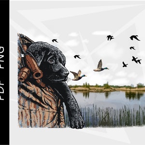 Szczeniak Czarny Lab retriever, Pies myśliwski na kaczki, Polowanie na krzyżówki, Projekt ptactwa wodnego, Pobieranie cyfrowe