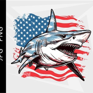 Fishing, colorful shark design, offshore fishing design, fishing shirt design, american flag, Digital Download