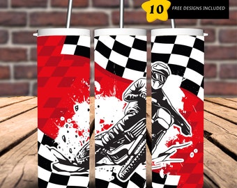 Motocross-racing-tumblerdesign, MX-dirtbike, PNG (digital nedladdning)
