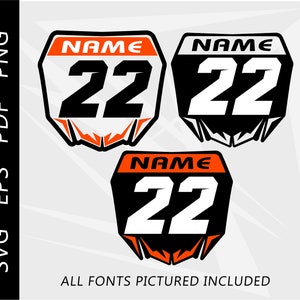 Motocross racing number plate, mx plate, custom mx number plate, svg,eps,pdf,png digital download