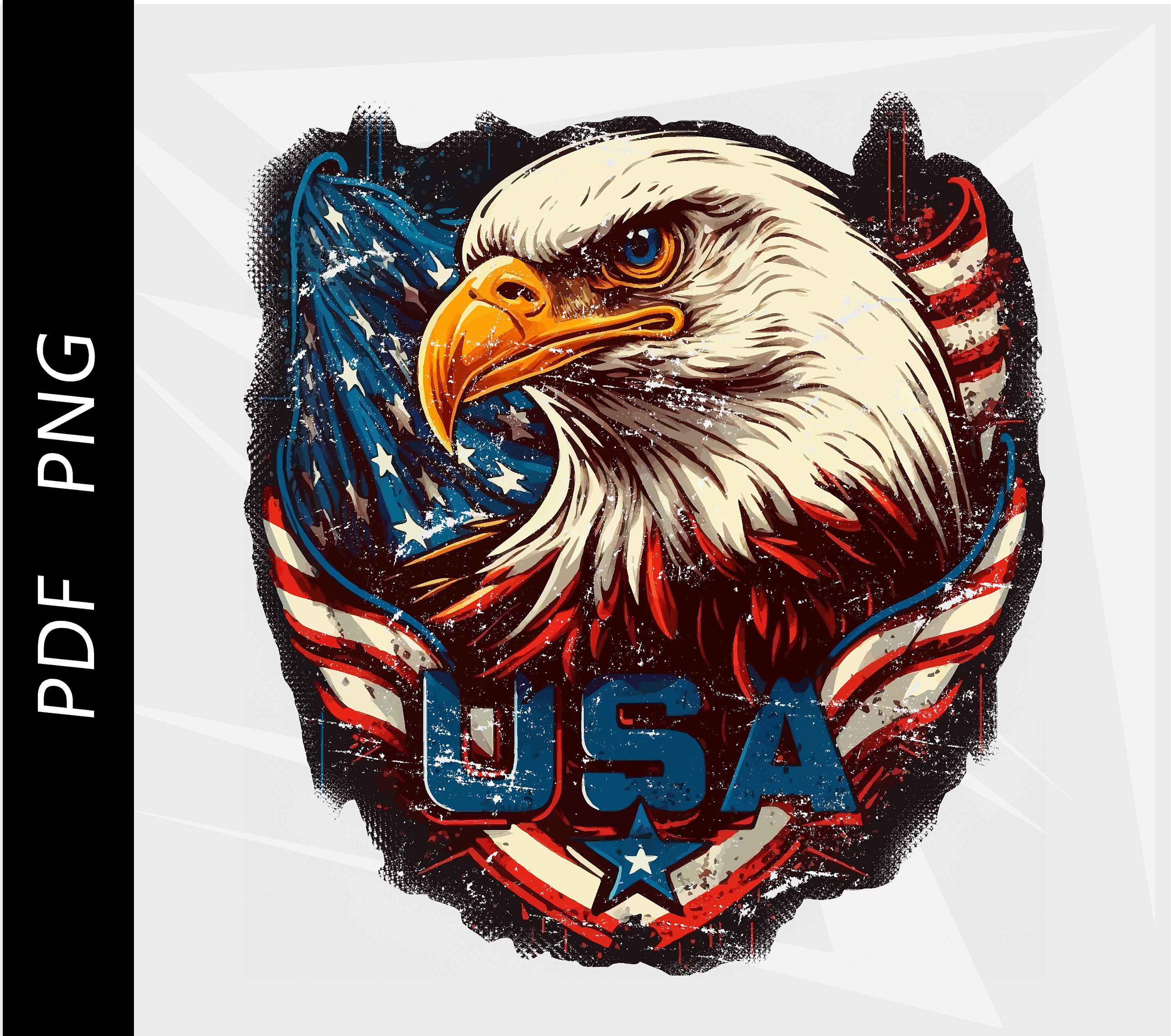 American Bald Eagle, USA Flag Patriotic Graphic (digital Download) - Etsy, image size:3000x2654