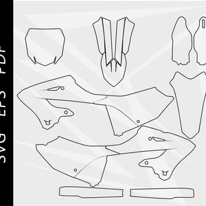 2022-2023 Yamaha YZ125-250 2 stroke Templates, Dirt bike templates, Motocross Bike templates, Instant download