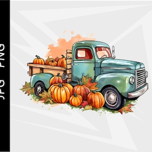 Fall Colors, Rustic Truck, Farm Truck, Pumpkins, Sublimation design, Digital download png,jpg Instant DIGITAL ONLY.