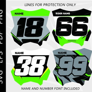 Motocross racing number plate, mx plate, custom mx number plate, svg,eps,pdf,png digital download