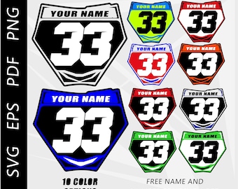 Motocross racing number plate, mx plate, custom mx number plate, svg,eps,pdf,png digital download