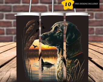 Black lab, Duck hunting, 20 oz Skinny Tumbler Sublimation Design Digital Download PNG Instant DIGITAL ONLY.