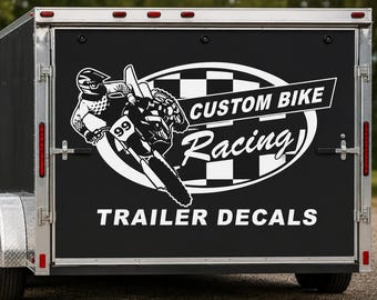 Custom Motocross Trailer Decal | Personalized Dirt Bike Racing Name Sticker