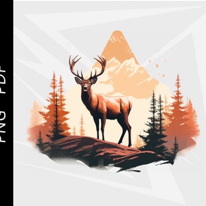 Deer Vector, deer decoration, sublimation, deer hunting, deer shirt design