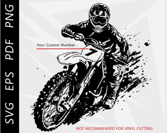 モトクロスライダーのクリップアート、ダートバイクのSVG、MXシャツのデザイン（デジタルダウンロード）
