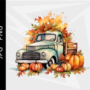 Fall Colors, Rustic Truck, Farm Truck, Pumpkins, Sublimation design, Digital download png,jpg Instant DIGITAL ONLY.