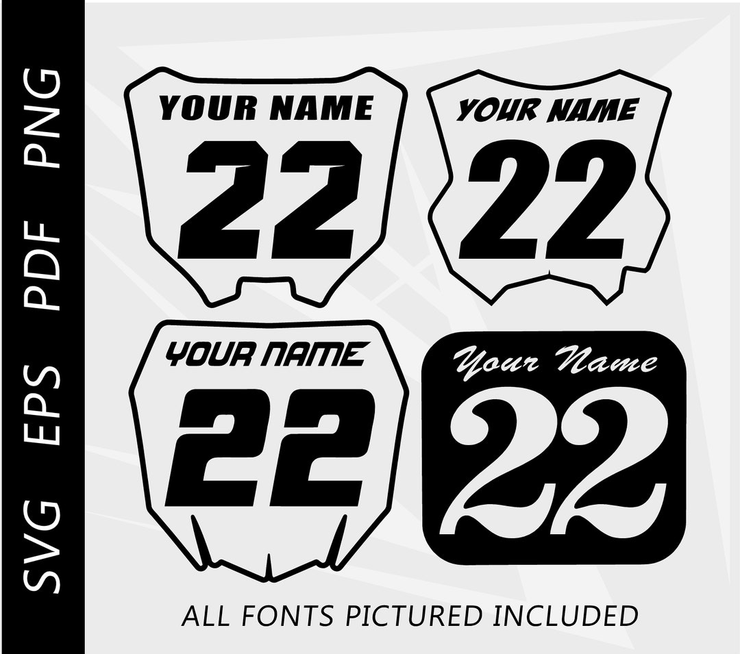 Motocross Racing Number Plate, Mx Plate, Custom Mx Number Plate, Svg,eps,pdf,png Digital
