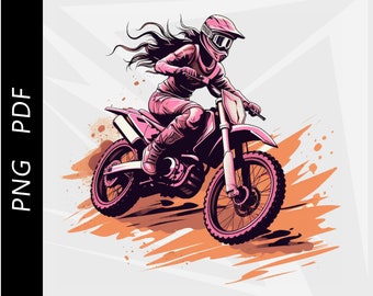 Motocross Girl Clipart, MX Shirt Design (Digital Download)