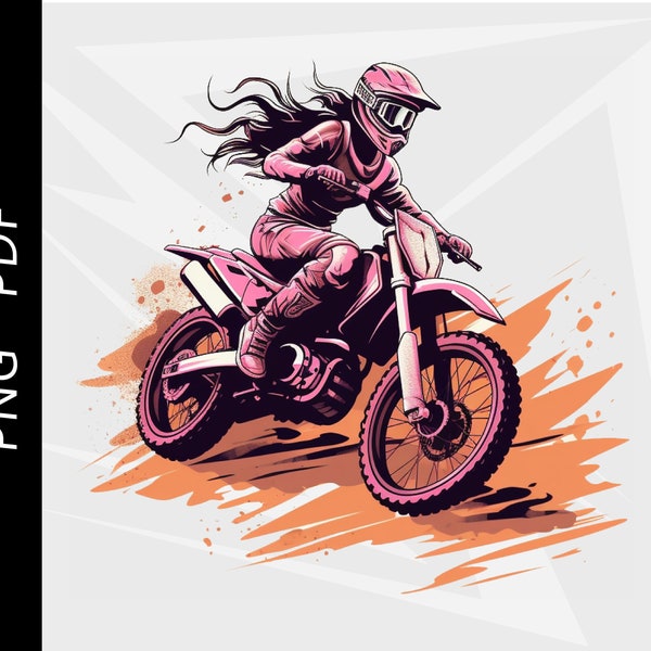 Moto girl, Motorcycle girl, MX girl Clipart, motocross clipart, mx shirt design, dirt bike, svg,eps,pdf,png digital download