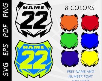 Motocross racing number plate, mx plate, custom mx number plate, svg,eps,pdf,png digital download