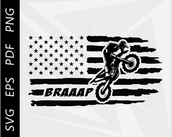 Motocross Braaap Flag, Dirt Bike Clipart (Digital Download)