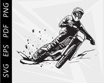 モトクロスバイクのクリップアート、MXシャツのデザイン（SVG、EPS、PDF、PNGデジタルダウンロード）