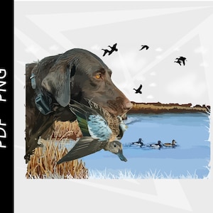 Black Lab Retriever, Duck hunting , Duck Dog, Waterfowl design, Digital Download