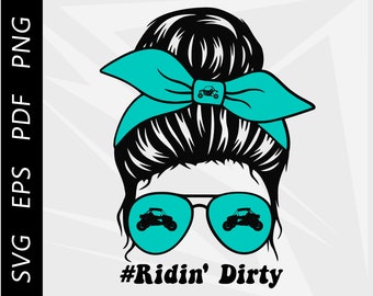 Mom Bun RZR Clipart, sxs utv, Riding Dirty (svg, Digital Download)