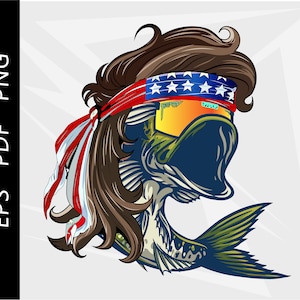 Bass Fish Mullet Design, Bass png, Bass sublimation , Bass design, Digital Download