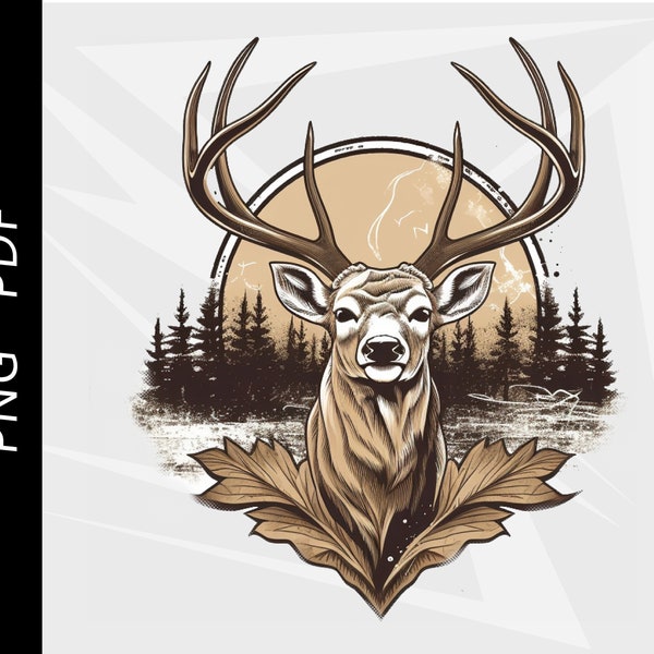 Deer Vector, deer decoration, sublimation, deer hunting, deer shirt design