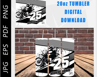 Motocross Tumbler Design, 20 oz MX, Dirt Bike (Digital Download)