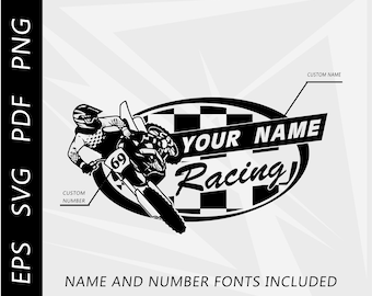 Custom Motocross Racing Design, MX Clipart (svg, eps, pdf, png Digital Download)