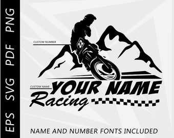Custom Motocross Racing Design, MX Clipart (svg, eps, pdf, png Digital Download)