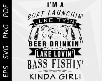 Bass Fishing Kinda Girl Design (svg, png, pdf, eps)