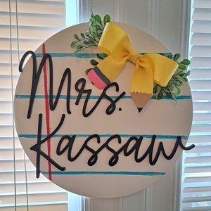 Wooden Classroom Sign, Teacher Name Sign, Teacher Gift, Back to School ...
