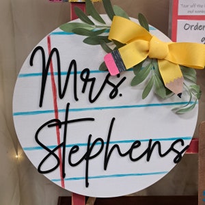 Wooden Classroom Sign, Teacher Name Sign, Teacher Gift, Back to School ...