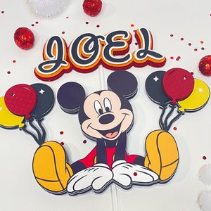 Mickey mouse cake topper, Handmade Mickey Mouse Cake Topper, 1st birthday topper, Cute Mickey Mouse Figure Topper, Custom cake topper.
