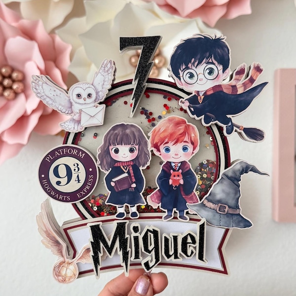 Wizard Harry Potter Cake Topper: Birthday party decoration