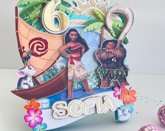 Moana Cake Topper: Tropical Birthday Party Decoration