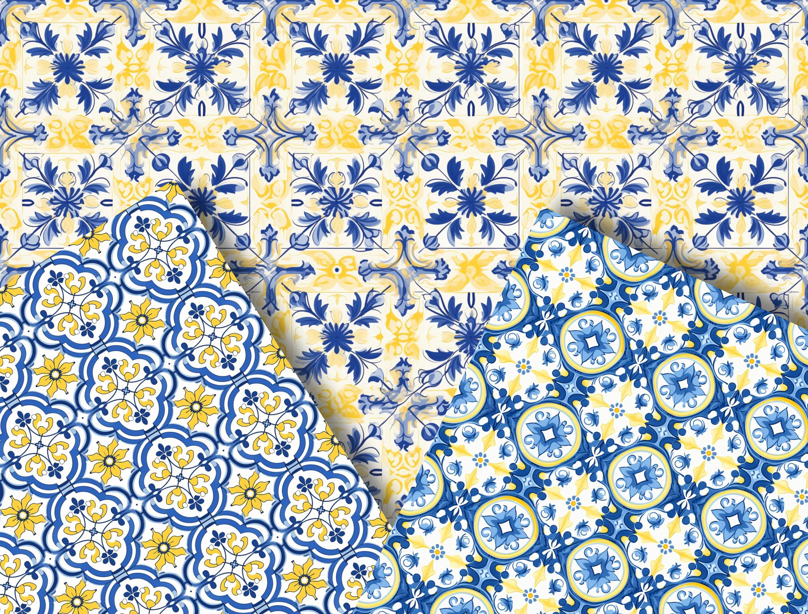Traditional Greek Tile Patterns - 16 Pattern Digital Paper Bundle ...