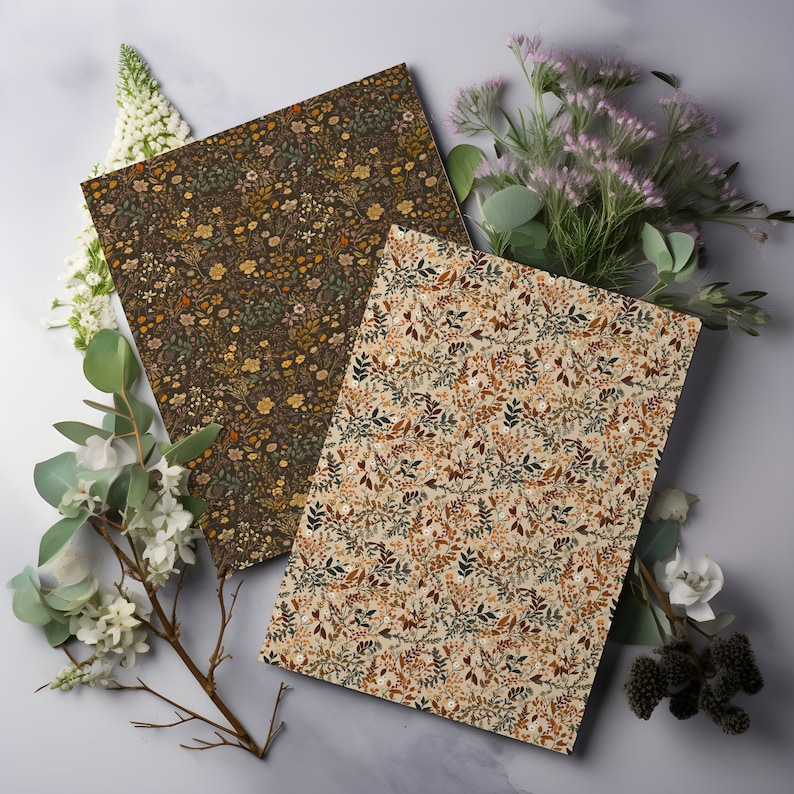 Rustic Floral Digital Paper: 10 Vintage French Country Patterns ...