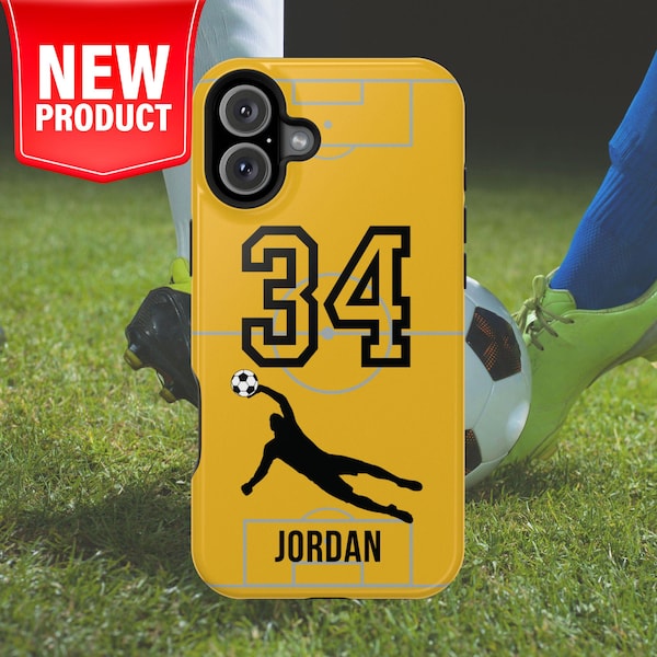 MagSafe Soccer Goal Keeper 2026 iPhone case, Personalized Name Number, Multiple Color, Custom Youth and Teen Birthday Gift #MPC-5