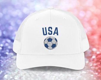 2026 USA Soccer Embroidered Trucker Hat for American Fans, Adjustable Gameday Cap for International Matches #USA-5.1