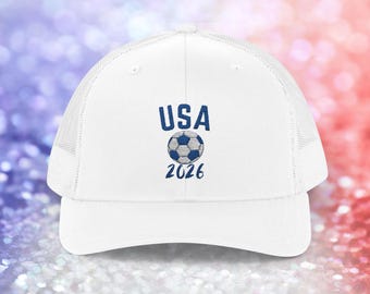 2026 USA Soccer Embroidered Trucker Hat for American Fans, Adjustable Gameday Cap for International Matches #USA-2.1