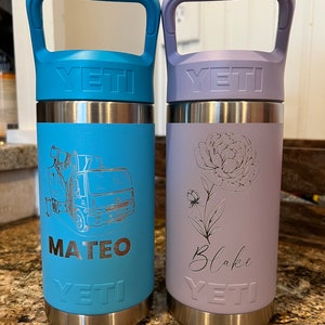 PERSONALIZED Authentic 12 oz Yeti Kids Bottle - LASER ENGRAVED -  ImpressMeGifts