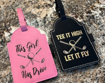 Custom Laser Engraved Golf Bag Tags - Leather Father's Day